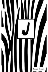 J: Personalized Initial Journal/Notebook/Diary - Zebra Print