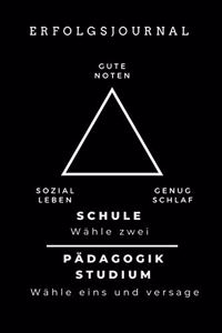 Erfolgsjournal Notizbuch Gute Noten Sozial Leben Genug Schlaf Schule Wähle Zwei