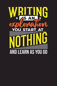 Writing Is An Exploration You Start At Nothing And Learn As You Go