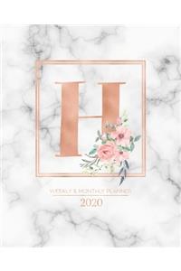 Weekly & Monthly Planner 2020 H