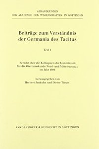 Beitrage Zum Verstandnis Der Germania Des Tacitus