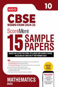 MTG CBSE Class 10 ScoreMore 15 Sample Papers Mathematics Basic Book For 2025 Board Exam | Detailed Solutions of Each Chapter | Based on Latest CBSE Pattern & Syllabus [Paperback] MTG Editorial Board