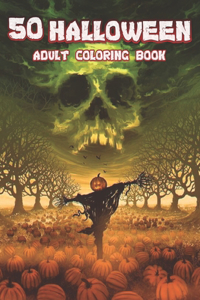 50 Halloween Adult Coloring Book