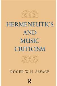 Hermeneutics and Music Criticism