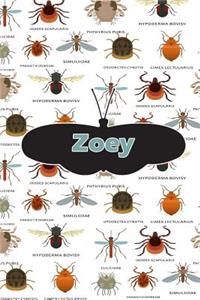 Zoey: Bug Insect Isometric Dot Paper Book Notebook Journal Book 120 Pages 6x9