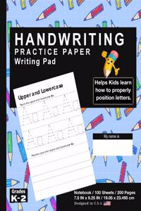 Handwriting Practice Paper Writing Pad