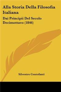 Alla Storia Della Filosofia Italiana