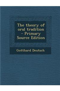 Theory of Oral Tradition