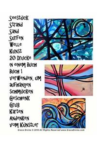 Seestück Strand Sand Surfen Welle Kunst 20 Drucke in einem Buch Buch 1 verwenden, um aufhängen schmücken Geschenk Gruß Karten Andenken vom Künstler Grace Divine