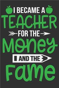 I Became A Teacher For The Money And The Fame