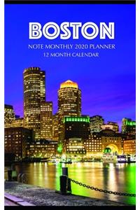 Boston Note Monthly 2020 Planner 12 Month Calendar