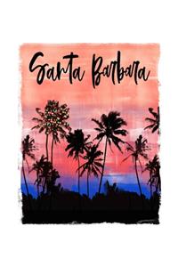 Santa Barbara: California Christmas Notebook With Lined Wide Ruled Paper For Taking Notes. Stylish Tropical Travel Journal Diary 7.5 x 9.25 Inch Soft Cover. For Ho