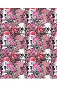 Pink Gothic Skulls Graph Paper: Notebook