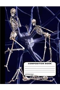 Biology Skeleton Design Lab Unruled Notebook 200 Blank 8 1/2 x 11 Inch Pages