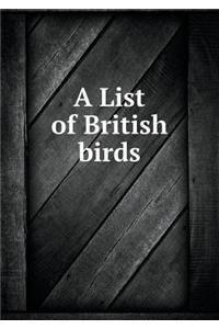 A List of British Birds