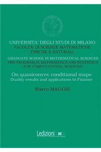 On Quasiconvex Conditional Maps.Duality Results and Applications to Finance