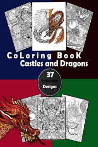 Coloring Book Castles and Dragons