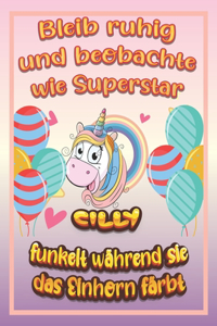 Bleib ruhig und beobachte wie Superstar Cilly funkelt während sie das Einhorn färbt