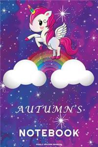 Autumn's Unicorn Rainbow Notebook