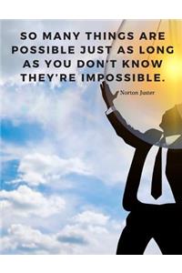 So many things are possible just as long as you don't know they're impossible.