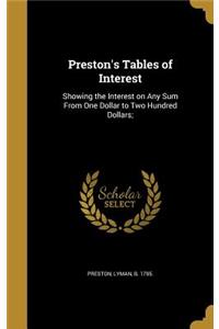 Preston's Tables of Interest