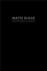 Matte Black Grid Notebook, 6x9, 100 Pages