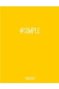 Notebook for Cornell Notes, 120 Numbered Pages, #SIMPLE, Gold Cover