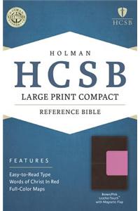 HCSB Large Print Compact Bible, Brown/Pink Leathertouch With