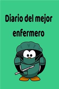 diario del mejor enfermero, pingüino cuaderno bonito, diario, planificador, accesorio, bloc notas personal con papel rayado de 120 páginas