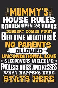 Mummy's house rules kitchen open 24 hours dessert comes first bed time negotiable no parents allowed unconditional love