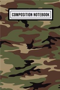 Camo Wide Ruled Composition Notebook
