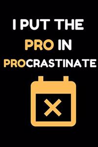 I Put the Pro in Procrastinate