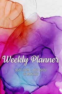 Weekly Planner Sept 2019 - Dec 2020 16 Months
