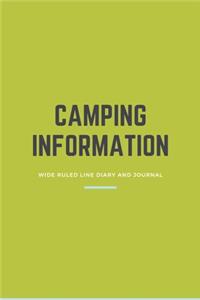 Camping Information - Wide Ruled Line Diary and Journal