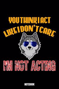 You Think I Act Like I Don'T Care I'M Not Acting Notebook