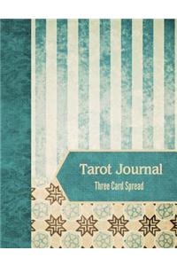 Tarot Journal Three Card Spread - Sage Stripe
