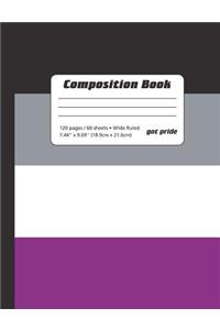 Asexual Flag - Wide Ruled Lined Composition Book