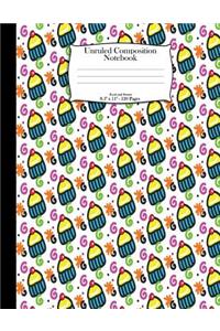 Unruled Composition Notebook. Food and Sweets. 8.5" x 11". 120 Pages: Colorful Dessert Cupcakes Design Pattern Cover. Unruled blank notebook, sketchbook, drawing book. Blank paper for drawing, doodling or sketching. Bl