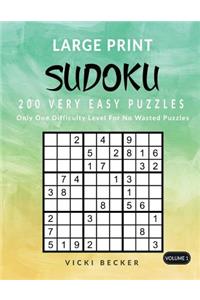 Large Print Sudoku 200 Very Easy Puzzles