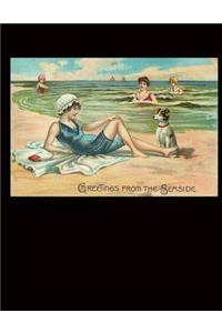 Greetings From The Seaside Vintage Postcard Journal Notebook