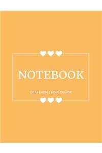 Notebook Extra Large: Light Orange: Notebook 8.5 X 11: Notebook 400 Pages