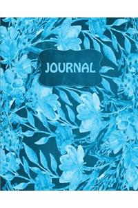 Chalkboard Watercolor Flowers Bullet Dot Grid Journal (Bright Blue)