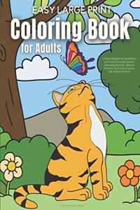 Easy Large Print Coloring Book for Adults