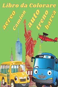 Libro da Colorare Camion aereo auto treno barca