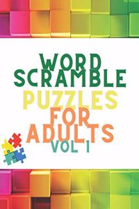 Word Scramble Puzzles for Adults Vol 1