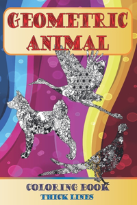 Geometric Animal Coloring Book - Thick Lines