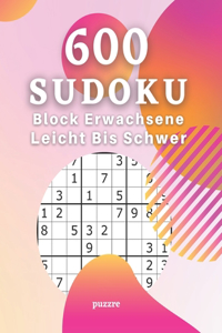 600 Sudoku Block Erwachsene Leicht Bis Schwer