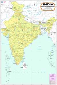 India Wild Life Sanctuaries & National Parks Map | 70 X 100 Cm | Laminated