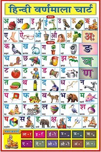 Hindi Varnmala Chart For Kids | 70X100 Cm (Extra Large Size To Attract Kids) | Non-Tearable And Waterproof (Laminated) | Hindi Alphabets And Swar, Vyanjan | Perfect For Homeschooling, Kindergarten Etc