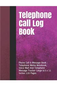 Telephone Call Log Book